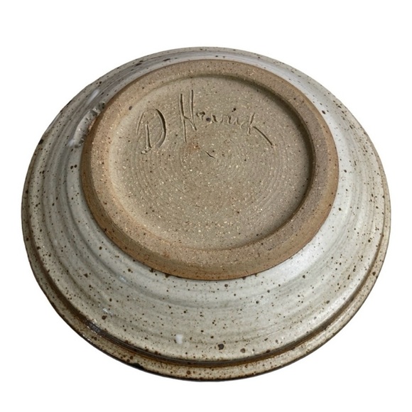 Hand thrown stoneware art pottery vase studio blue signed by Artist D. Hurick - Picture 4 of 15